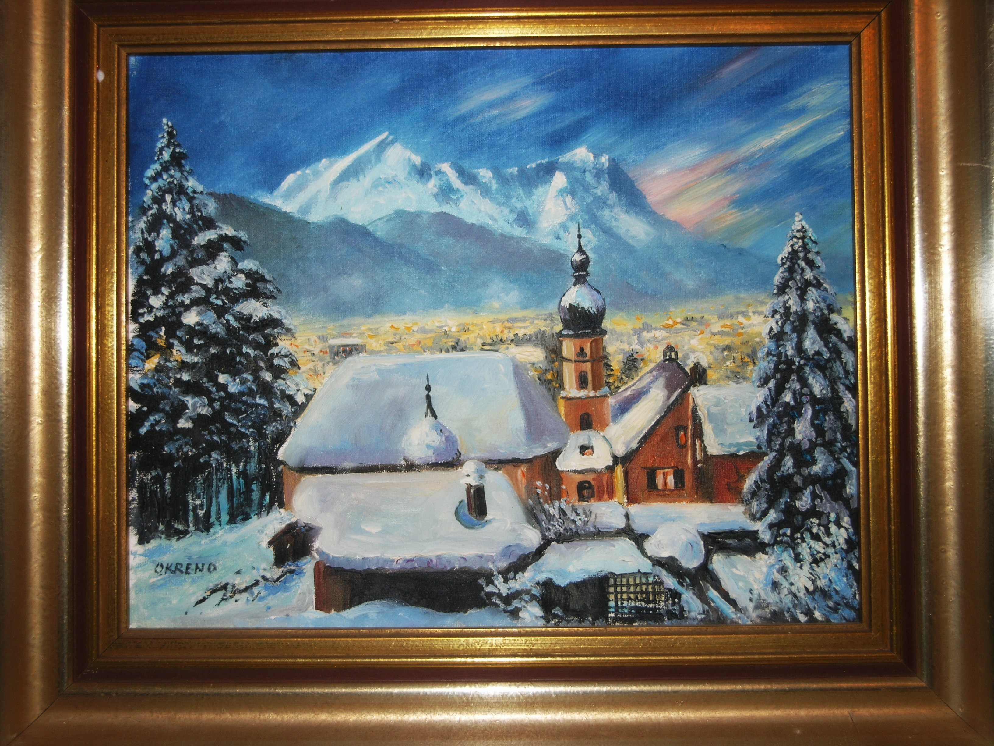 Gemälde Garmisch  im Schnee
